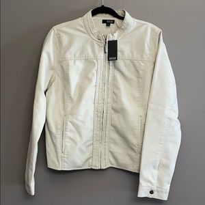A.N.A Women’s White Leather Jacket NWT
